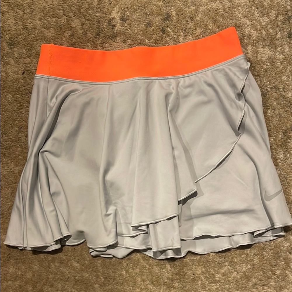 Nike Gray and Orange Tennis Skirt